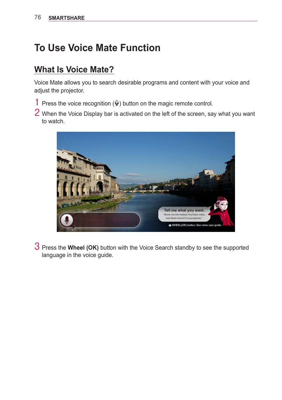 To use voice mate function, What is voice mate | LG PA77U User Manual | Page 76 / 126