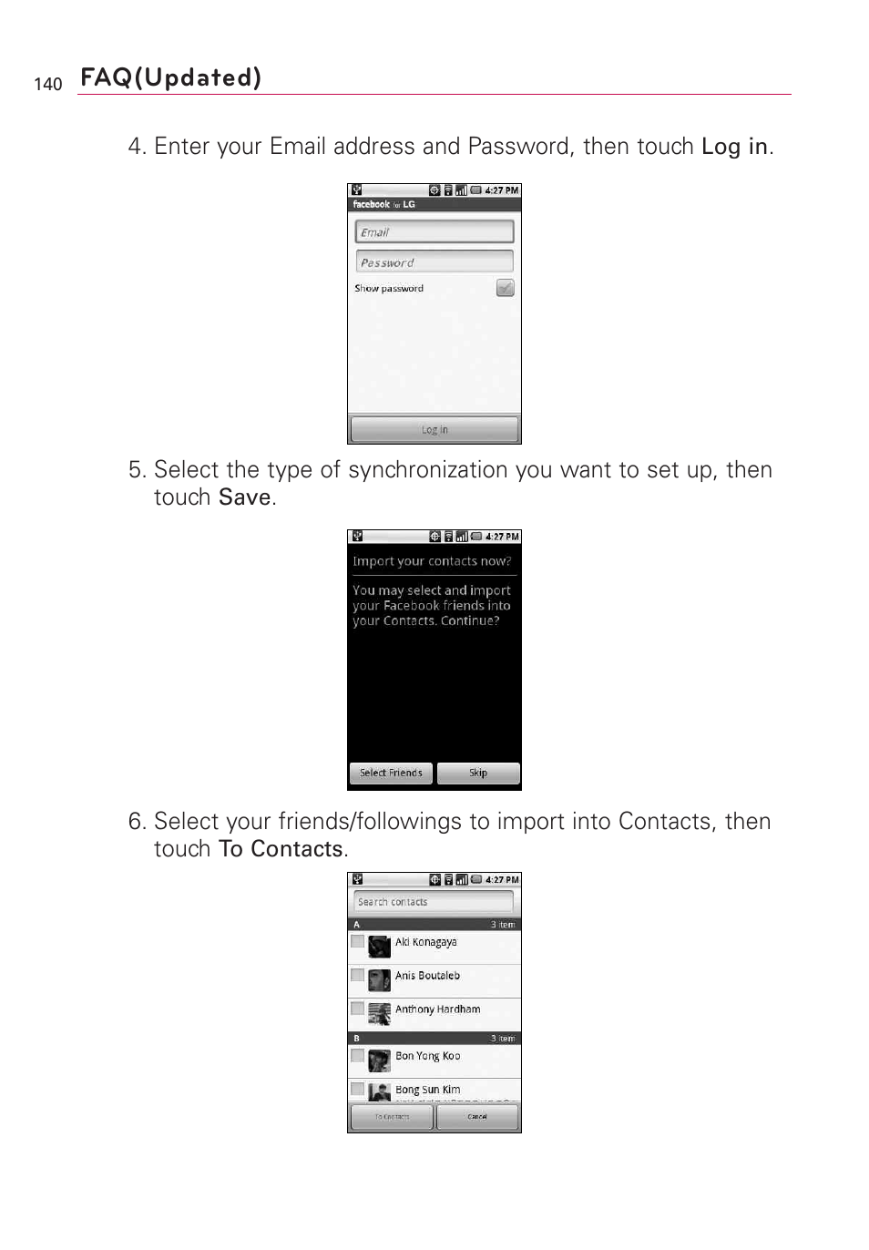 Faq(updated) | LG Optimus MS690 User Manual | Page 142 / 314