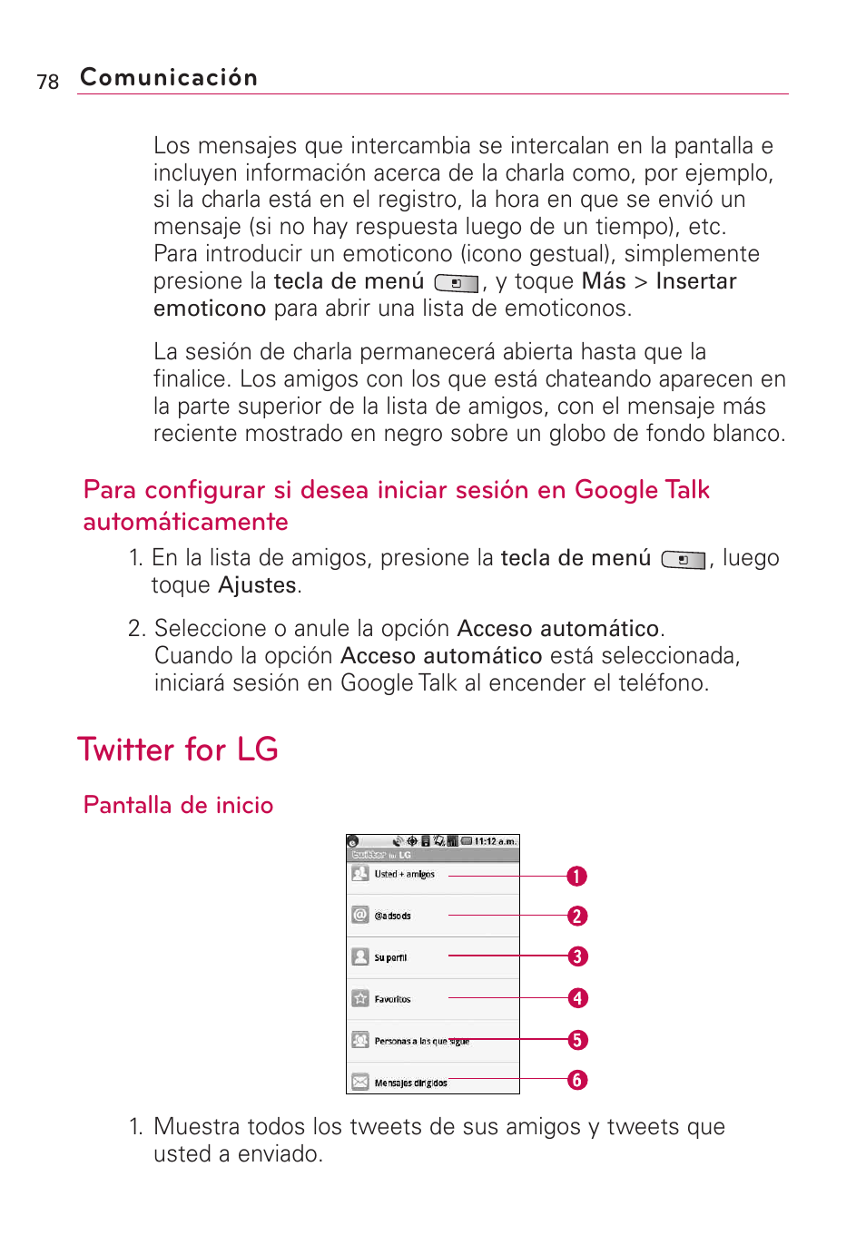 Twitter for lg | LG Optimus MS690 User Manual | Page 230 / 314