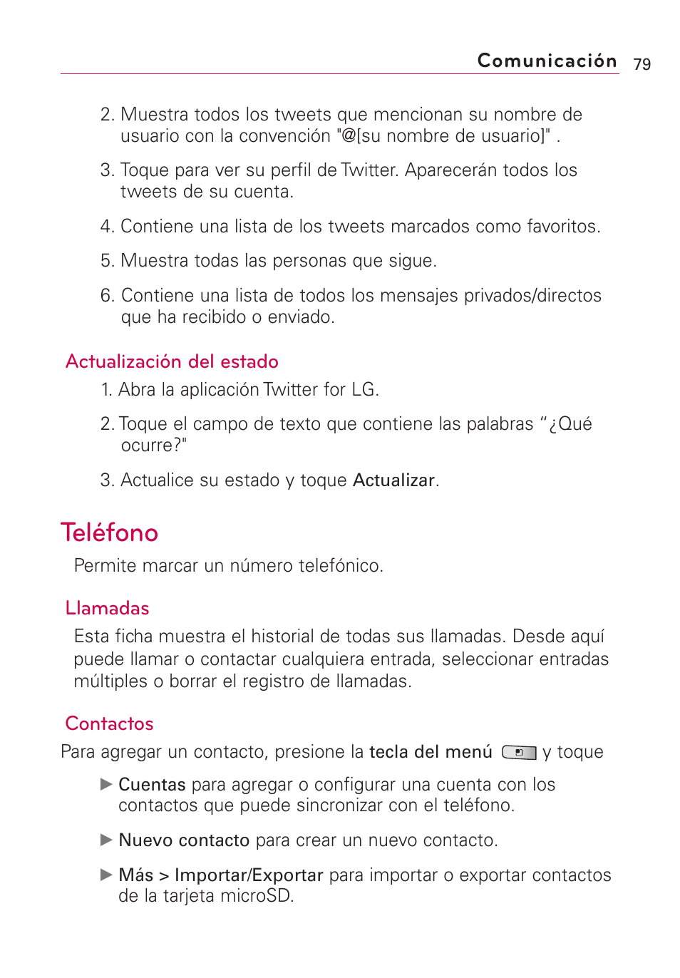 Teléfono | LG Optimus MS690 User Manual | Page 231 / 314