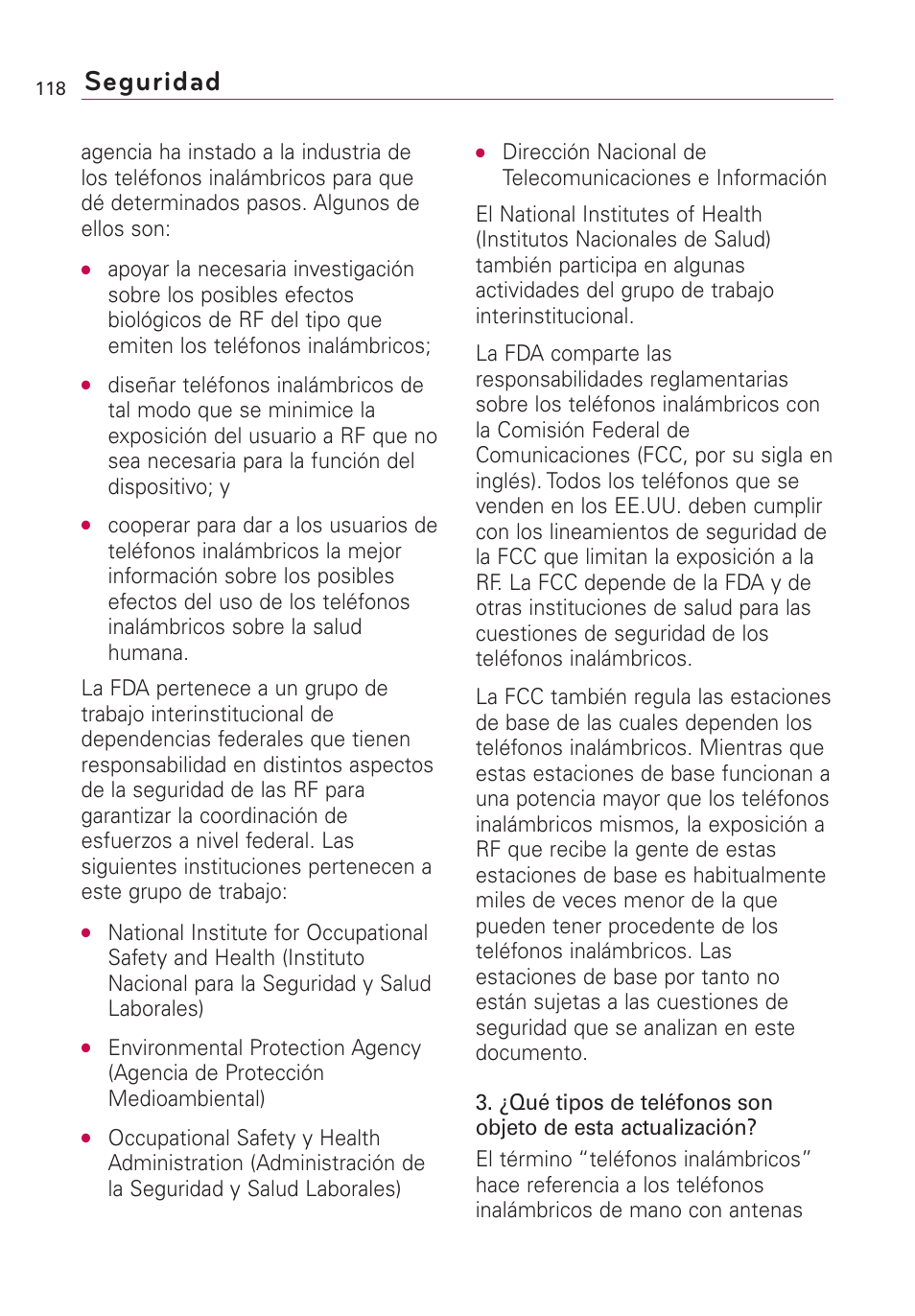 Seguridad | LG Optimus MS690 User Manual | Page 270 / 314