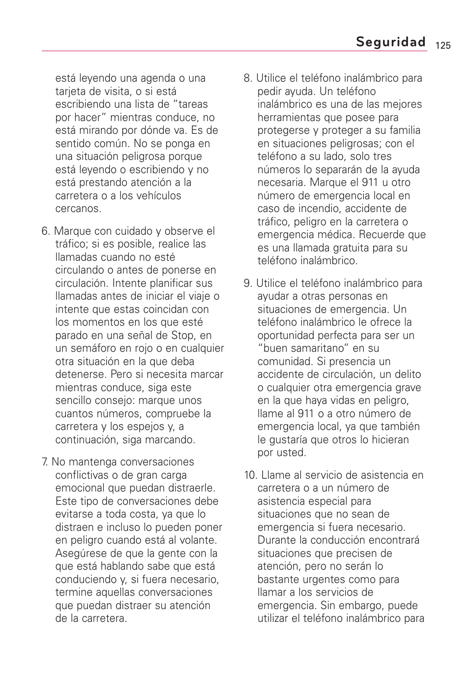 Seguridad | LG Optimus MS690 User Manual | Page 277 / 314