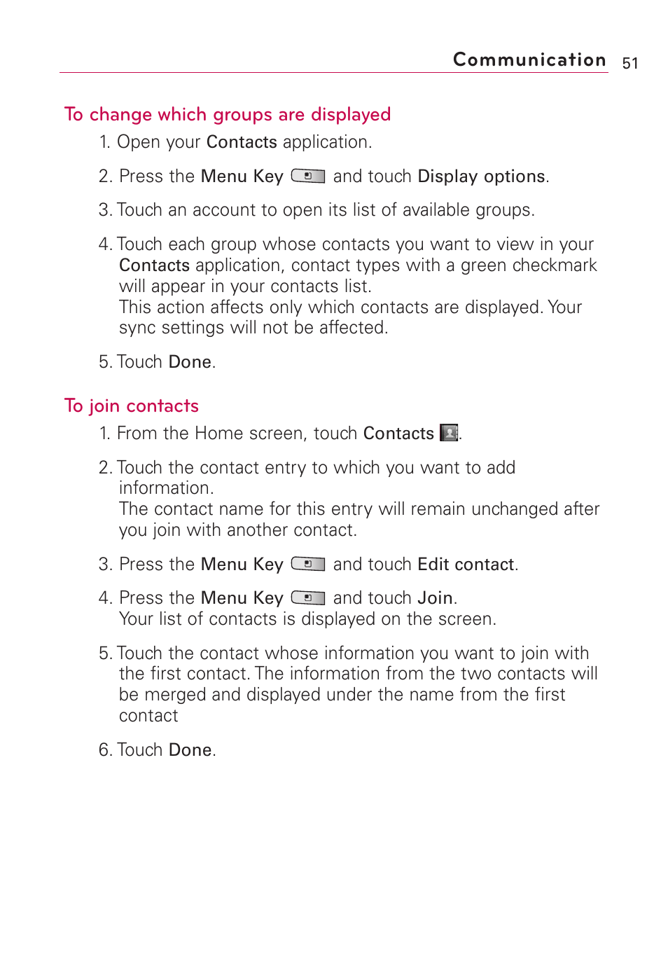 LG Optimus MS690 User Manual | Page 53 / 314