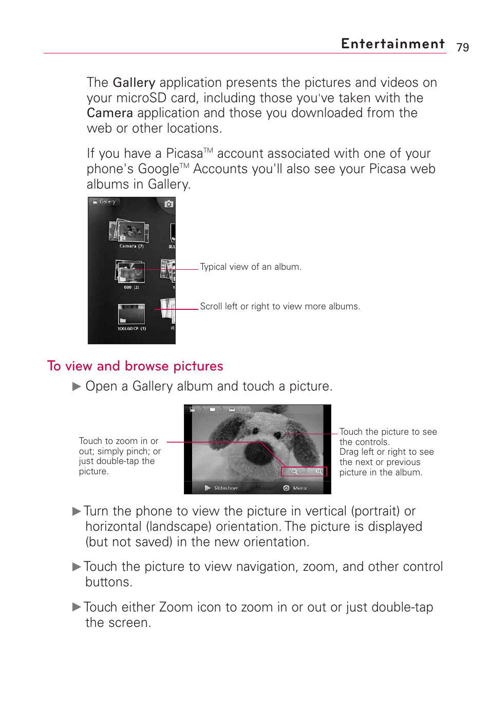 Entertainment | LG Optimus MS690 User Manual | Page 81 / 314