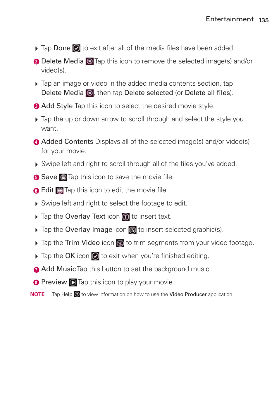 Entertainment | LG VS840 User Manual | Page 137 / 222