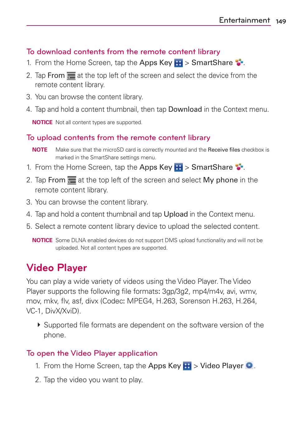 Video player | LG VS840 User Manual | Page 151 / 222