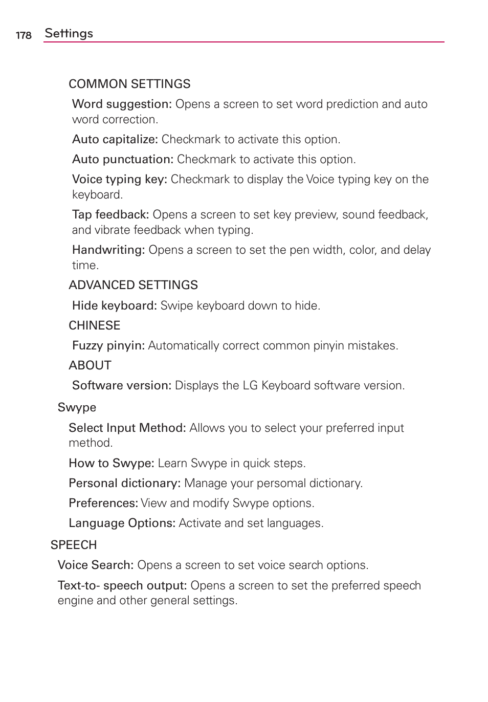 LG VS840 User Manual | Page 180 / 222