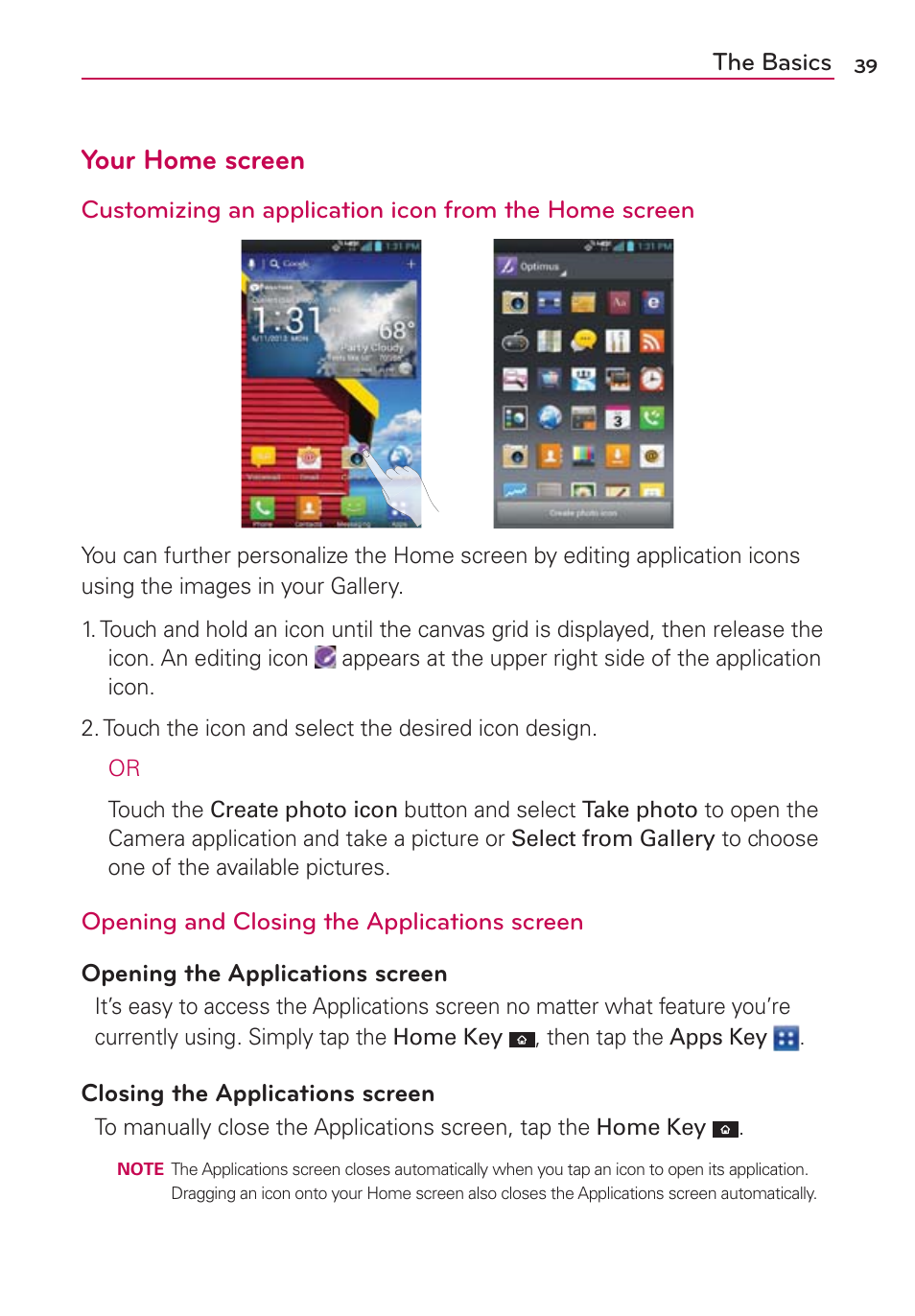 Your home screen | LG VS840 User Manual | Page 41 / 222