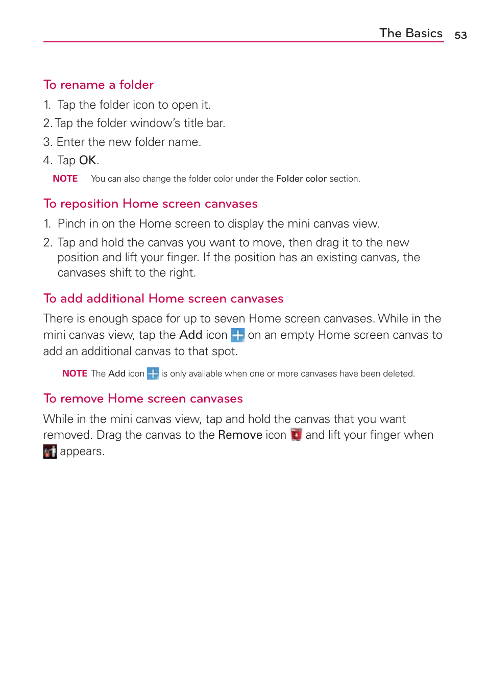 The basics to rename a folder | LG VS840 User Manual | Page 55 / 222