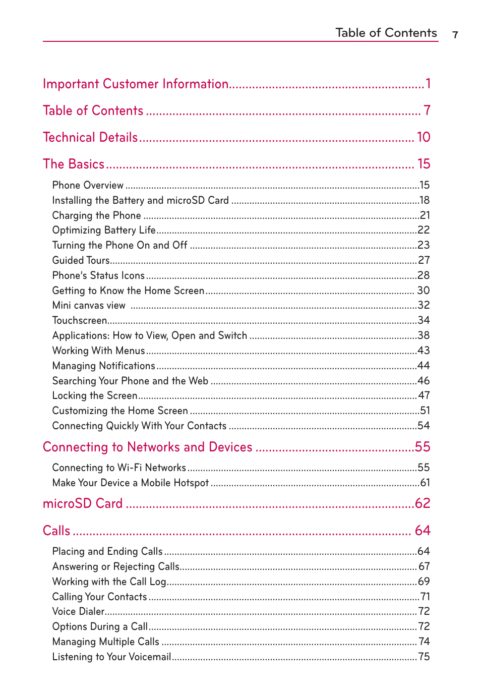 LG VS840 User Manual | Page 9 / 222