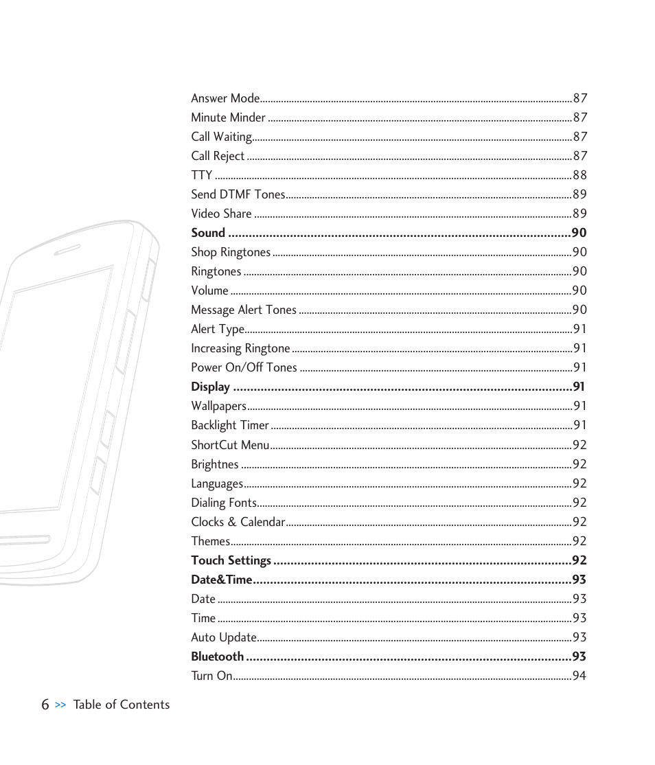 LG CU915 User Manual | Page 10 / 136