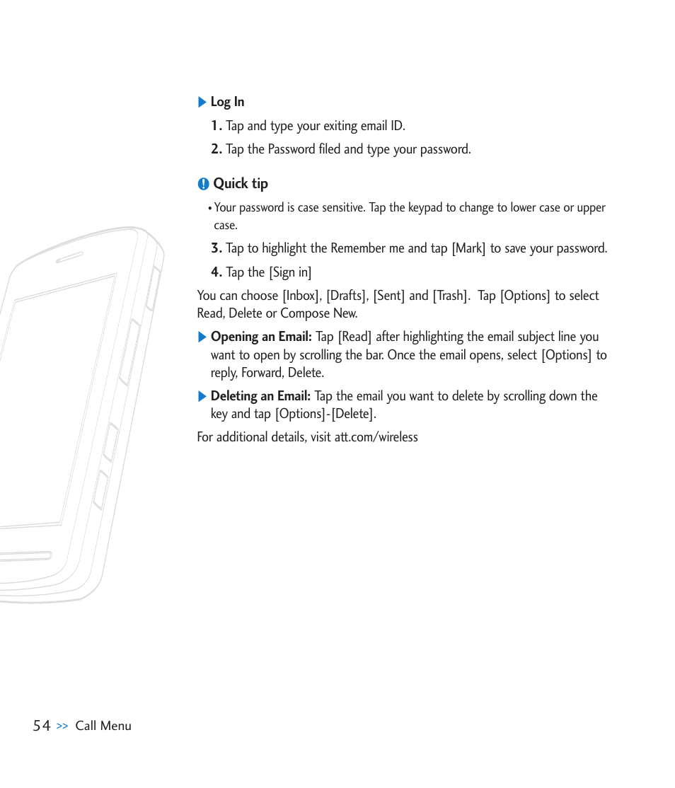 LG CU915 User Manual | Page 58 / 136