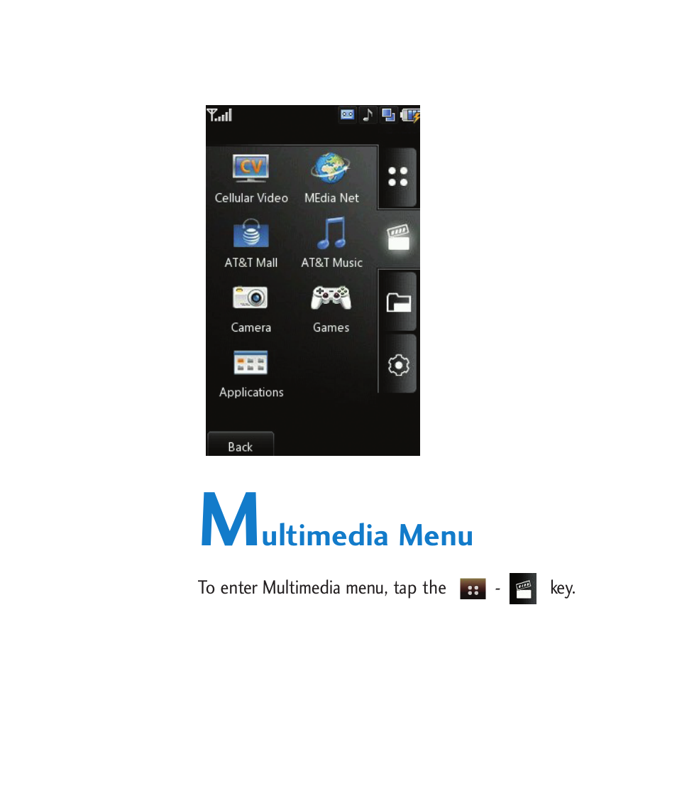 Multimedia menu | LG CU915 User Manual | Page 59 / 136