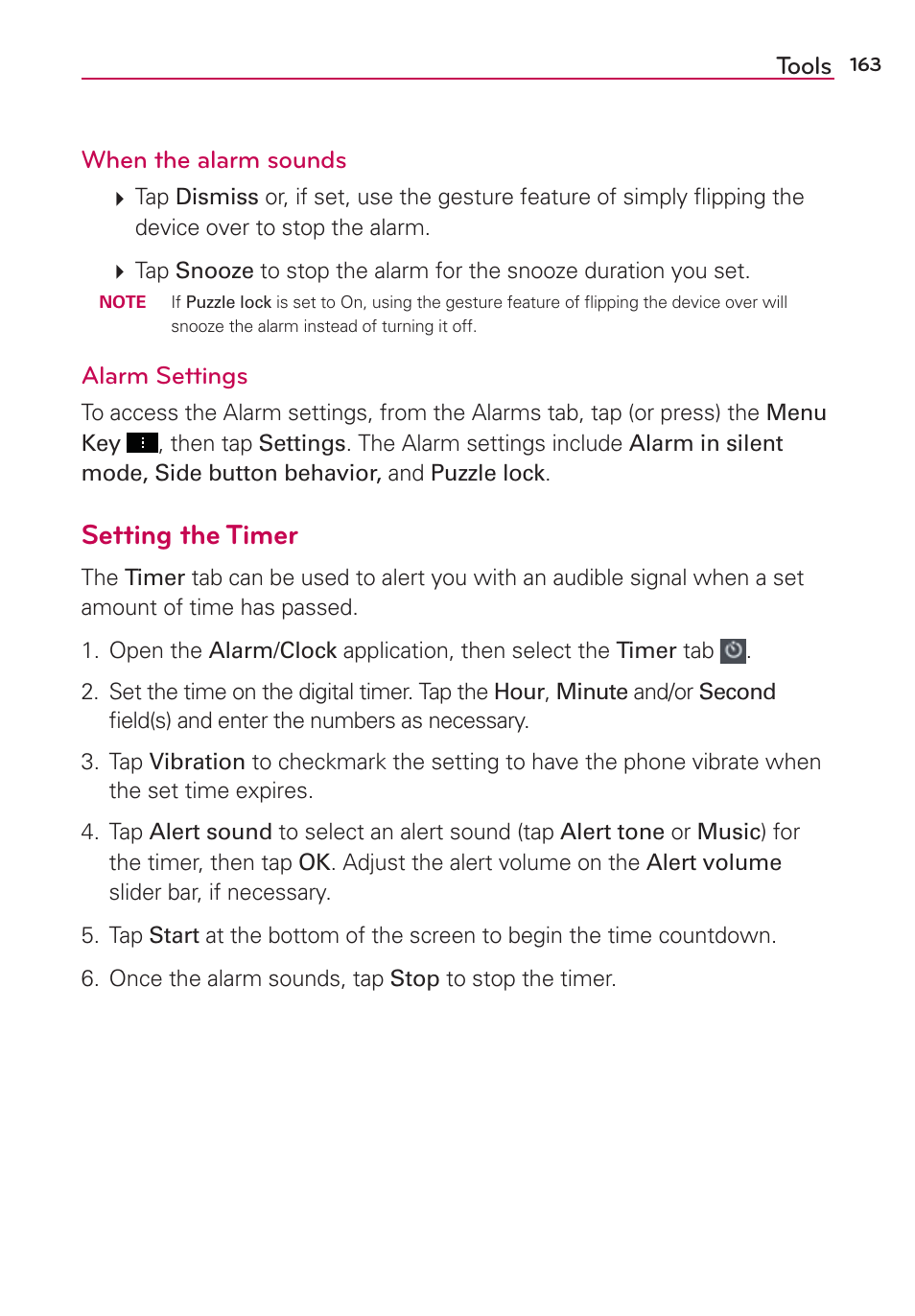 Setting the timer | LG LGVS890 User Manual | Page 165 / 231