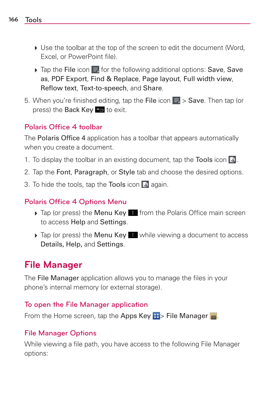 File manager | LG LGVS890 User Manual | Page 168 / 231