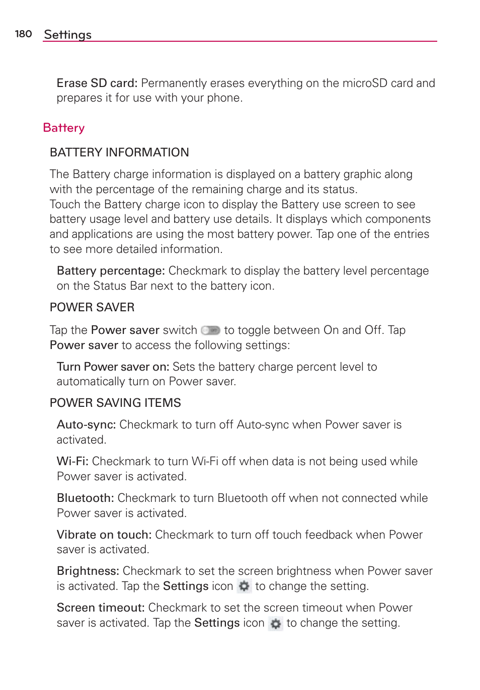 LG LGVS890 User Manual | Page 182 / 231