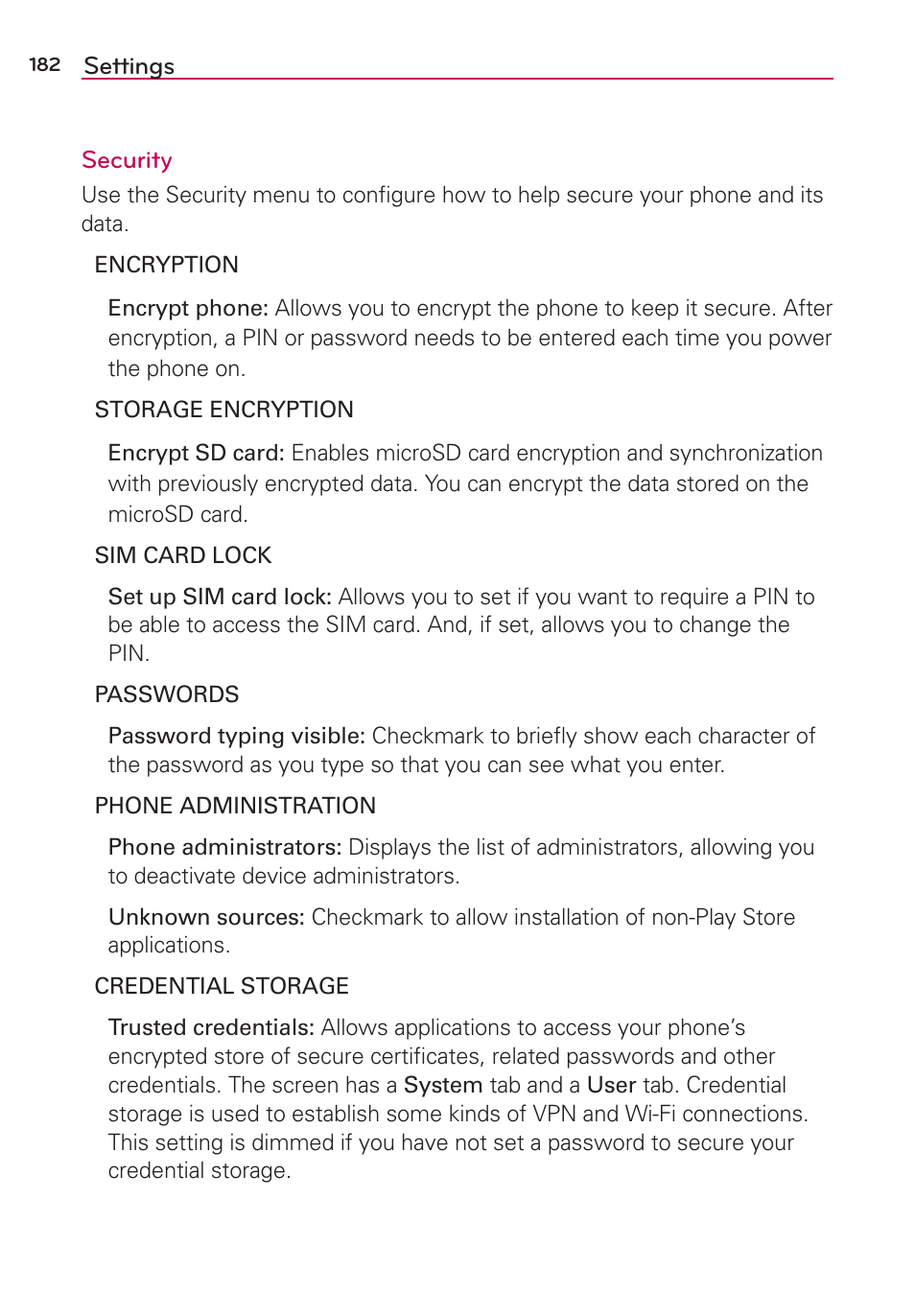LG LGVS890 User Manual | Page 184 / 231