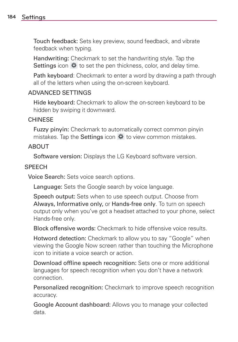 LG LGVS890 User Manual | Page 186 / 231