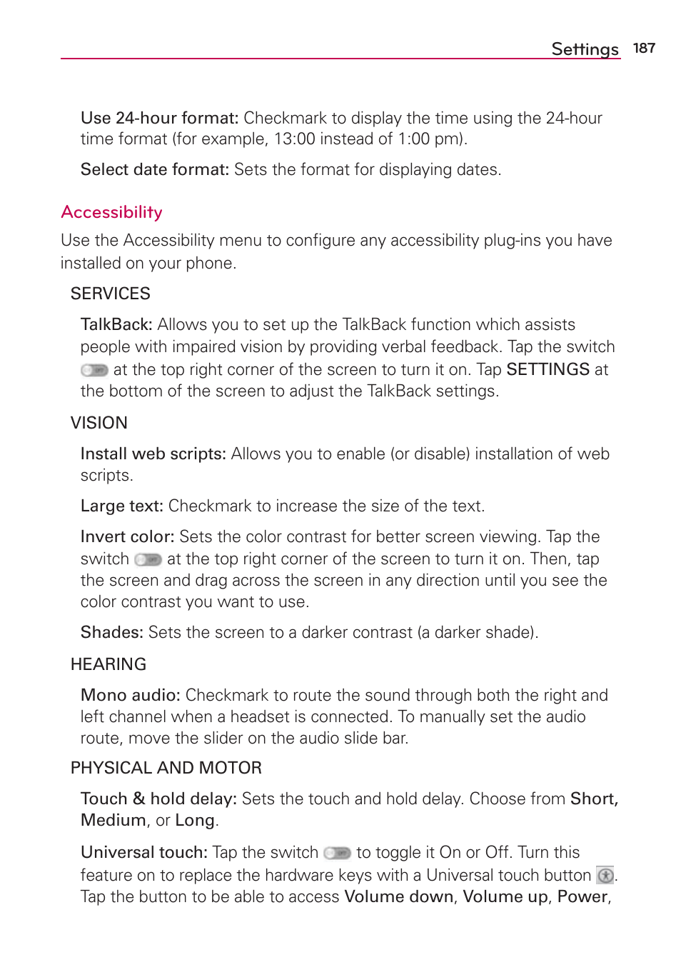 LG LGVS890 User Manual | Page 189 / 231