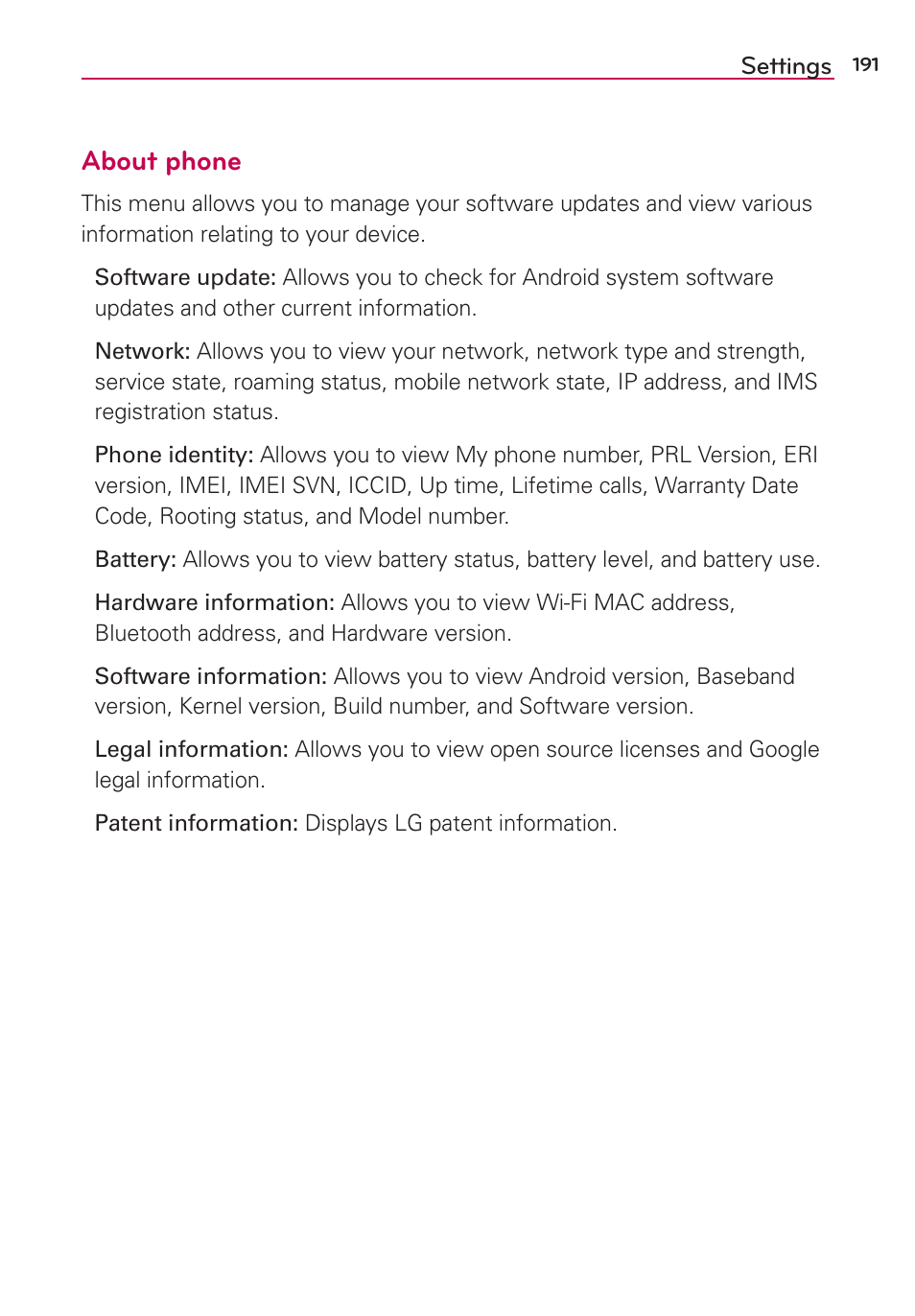 About phone | LG LGVS890 User Manual | Page 193 / 231
