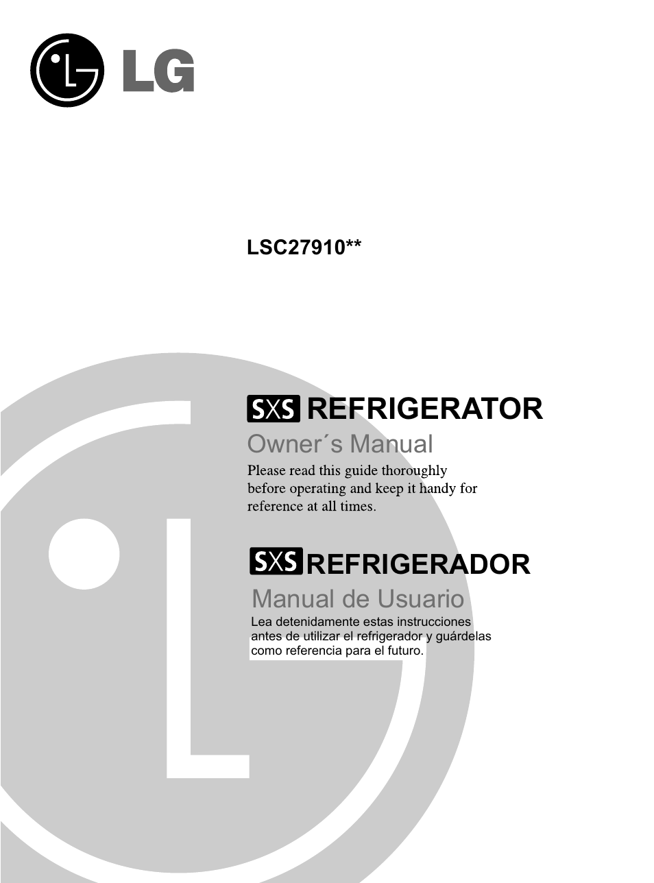 LG LSC27910SB User Manual | 55 pages