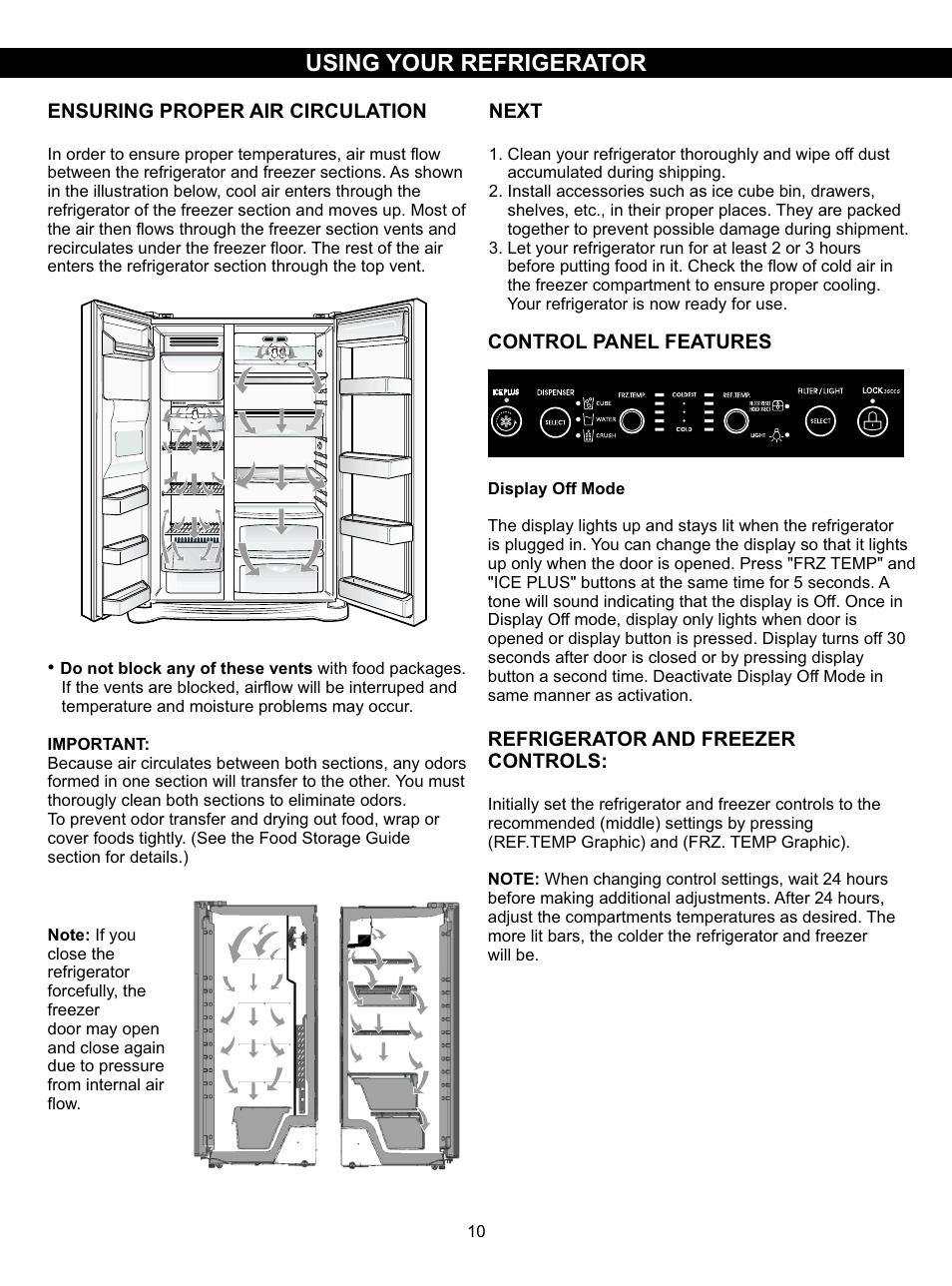 Using your refrigerator | LG LSC27910SB User Manual | Page 10 / 55