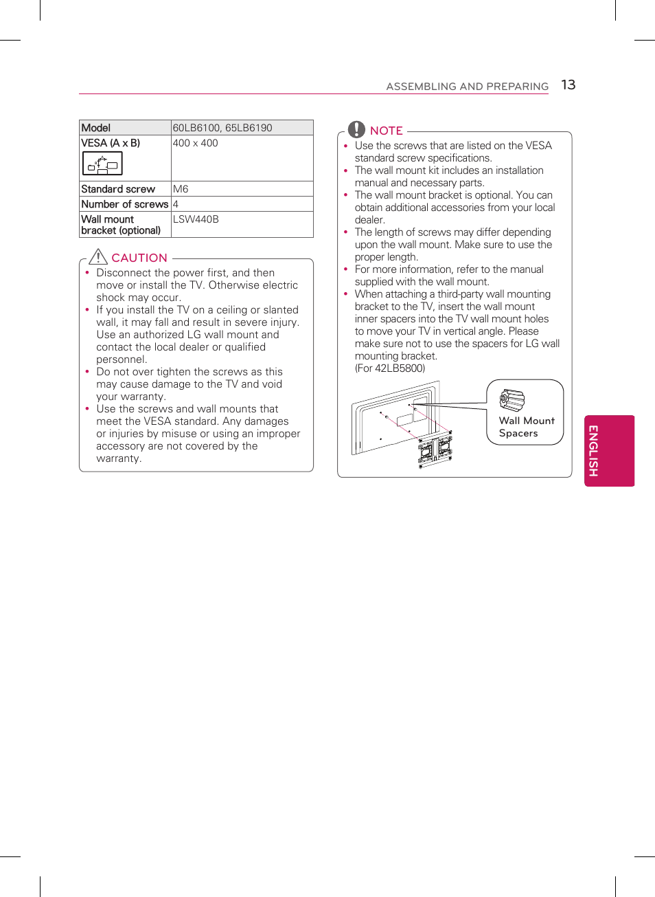 LG 32LB5800 User Manual | Page 13 / 24