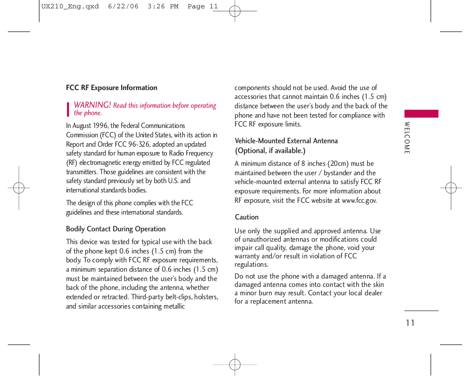 LG LGUX210 User Manual | Page 11 / 96