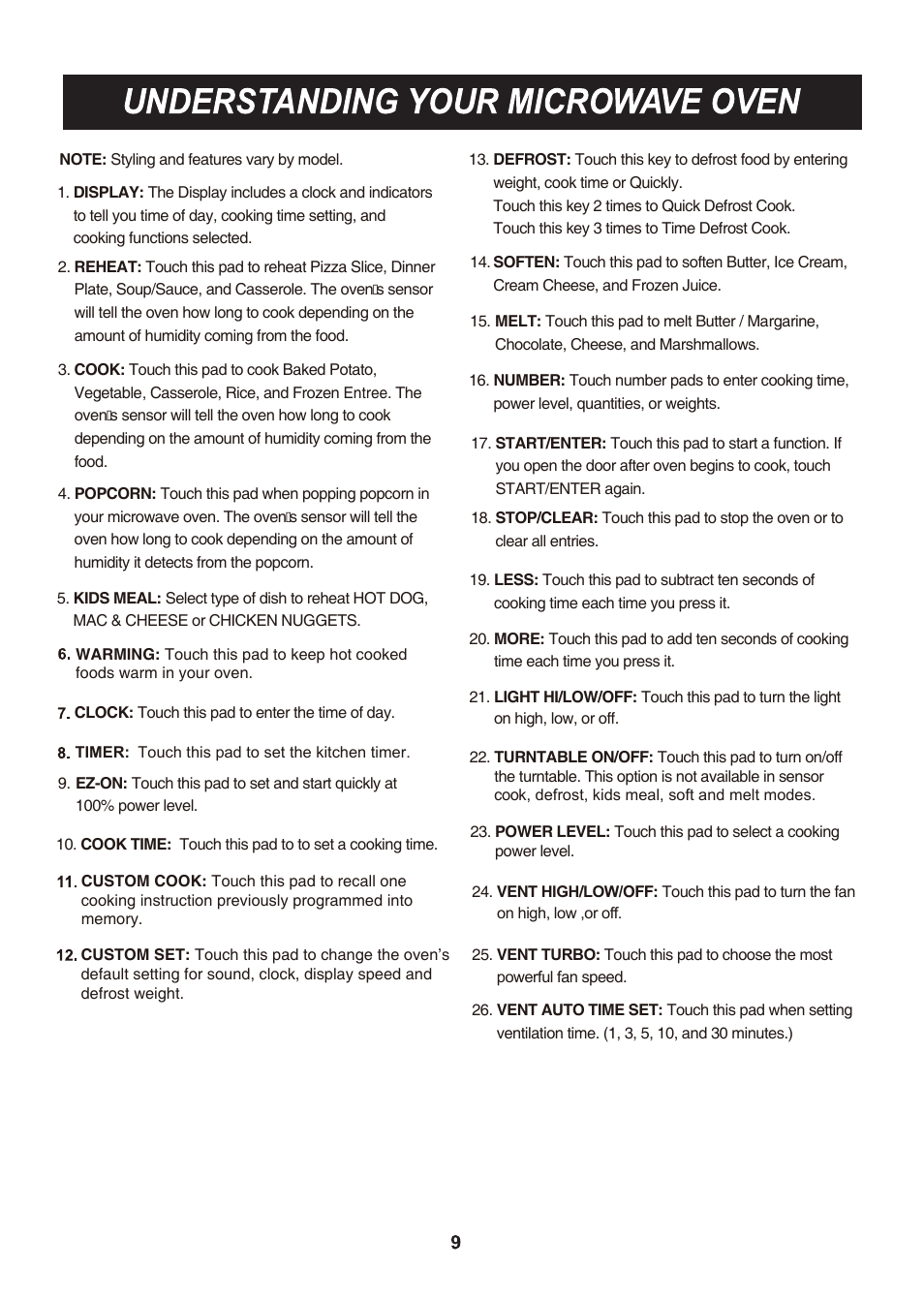 LG LMV2015SB User Manual | Page 9 / 32