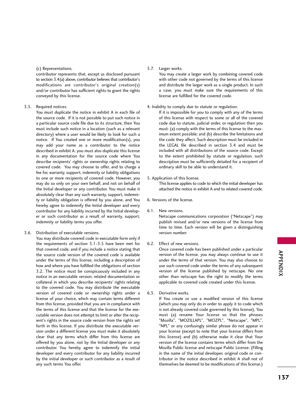 Appendix | LG 42SL90 User Manual | Page 137 / 140