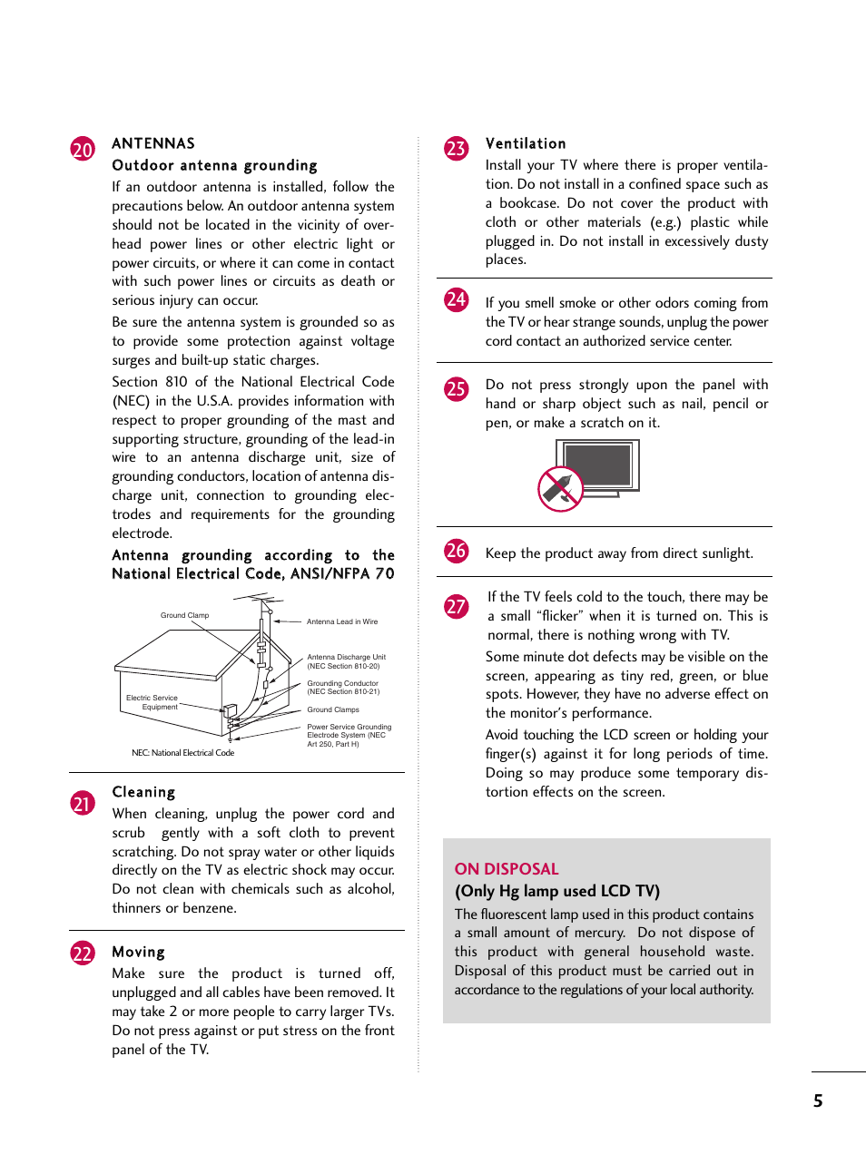 LG 42SL90 User Manual | Page 5 / 140