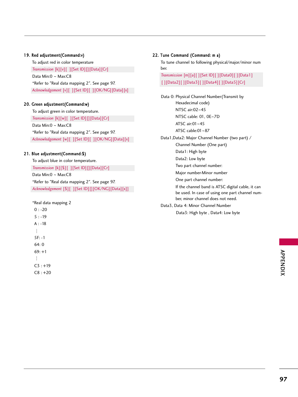 Appendix | LG 52LBX User Manual | Page 99 / 102