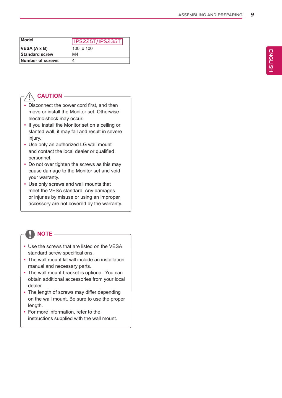 LG IPS225T-BN User Manual | Page 9 / 26