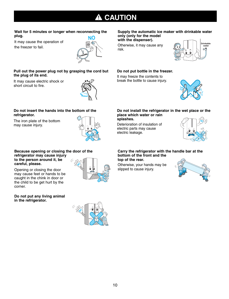 Caution | LG LFX25960ST User Manual | Page 10 / 44