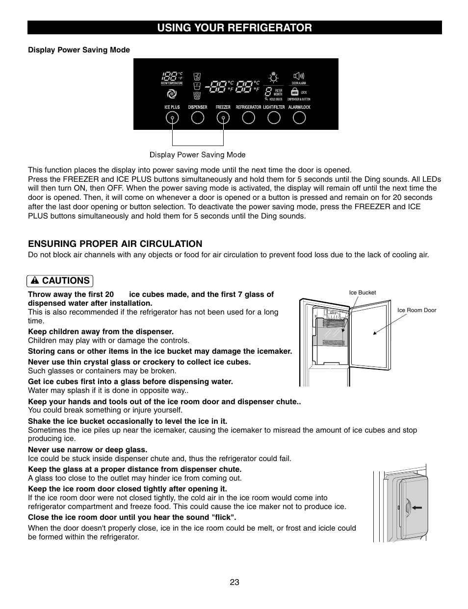 Using your refrigerator | LG LFX25960ST User Manual | Page 23 / 44