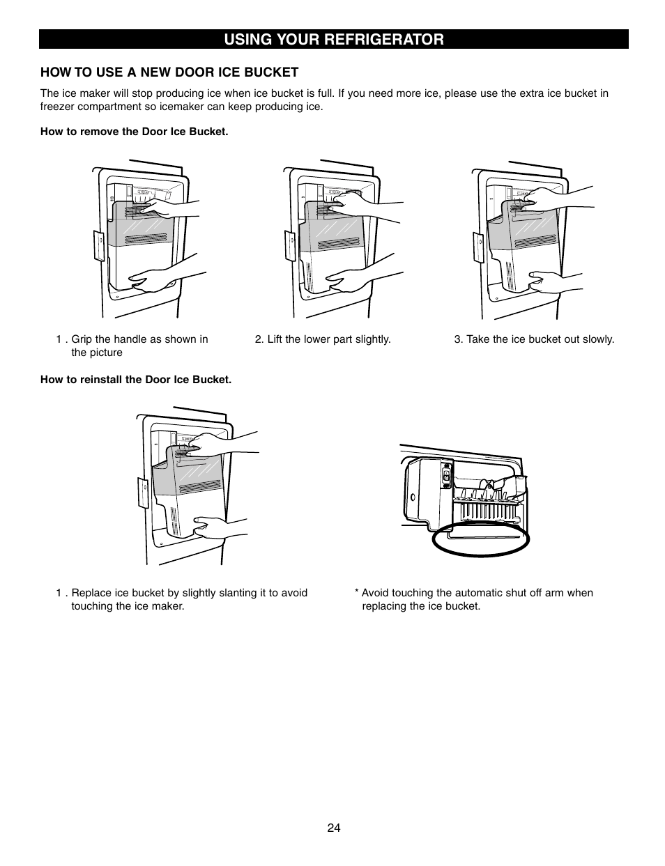 Using your refrigerator | LG LFX25960ST User Manual | Page 24 / 44