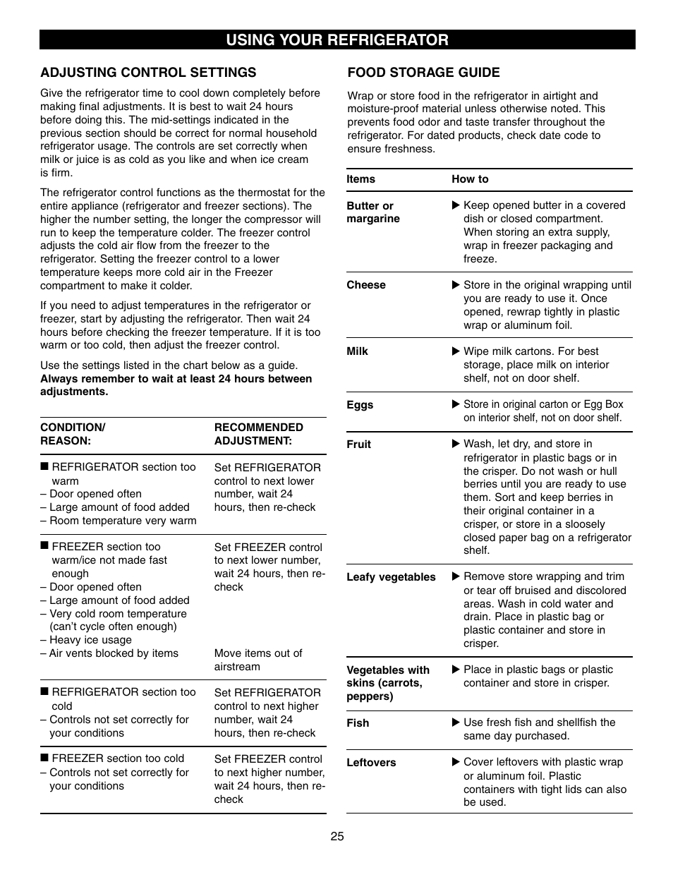 Using your refrigerator | LG LFX25960ST User Manual | Page 25 / 44