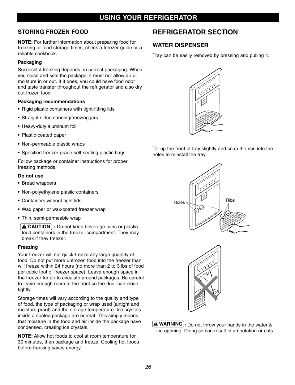 Using your refrigerator | LG LFX25960ST User Manual | Page 26 / 44