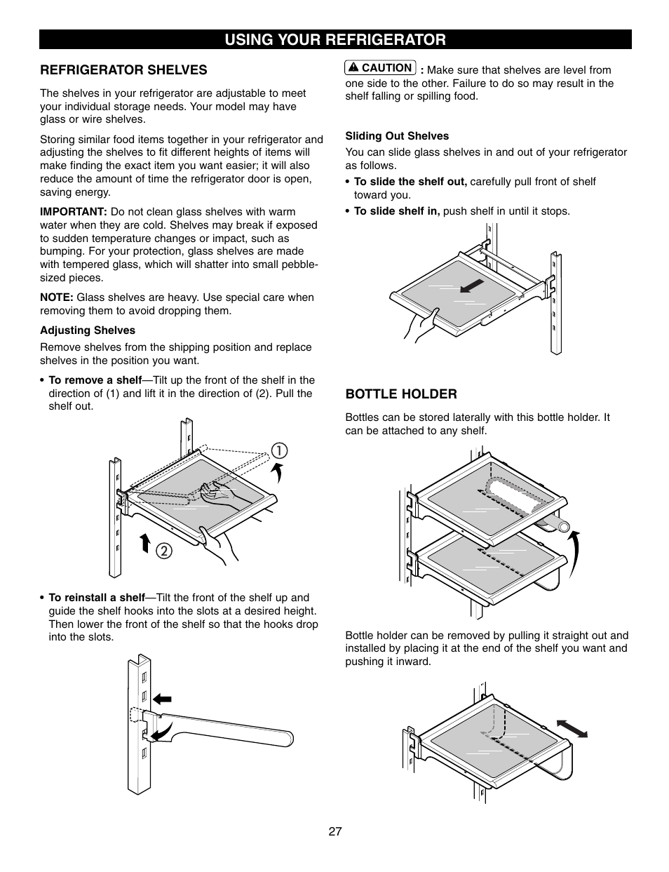 Using your refrigerator | LG LFX25960ST User Manual | Page 27 / 44