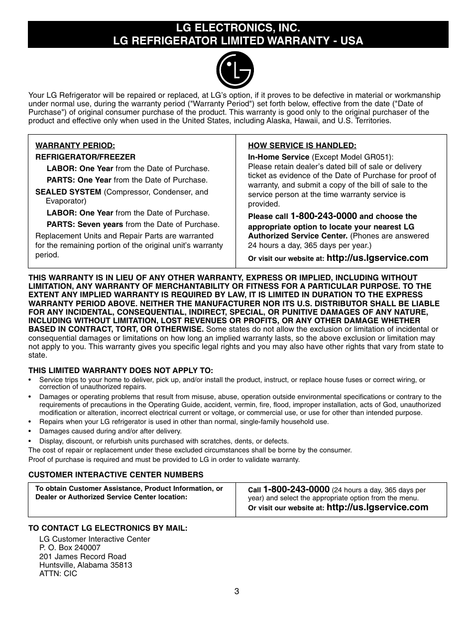 LG LFX25960ST User Manual | Page 3 / 44