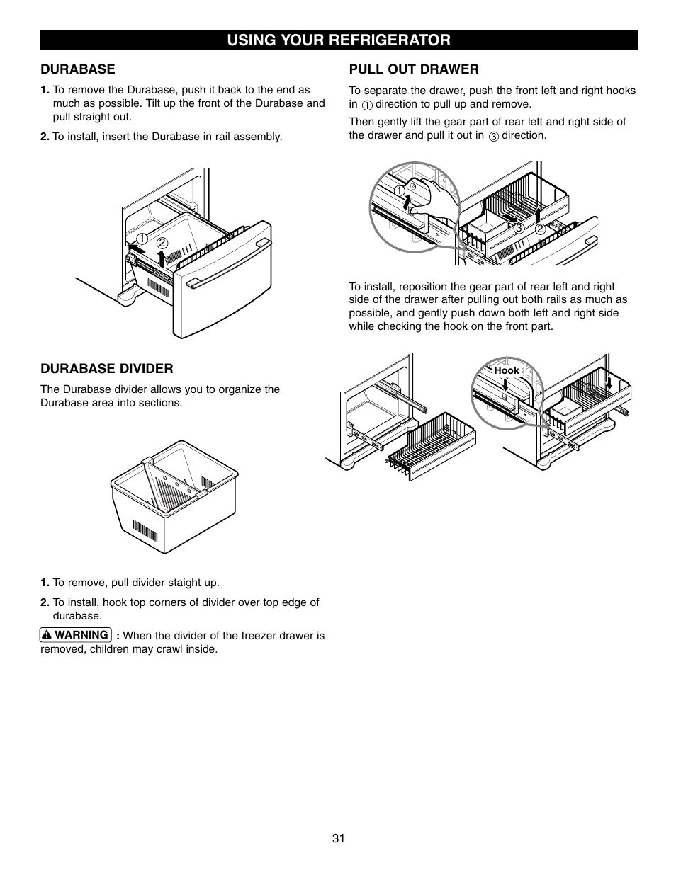 Using your refrigerator | LG LFX25960ST User Manual | Page 31 / 44