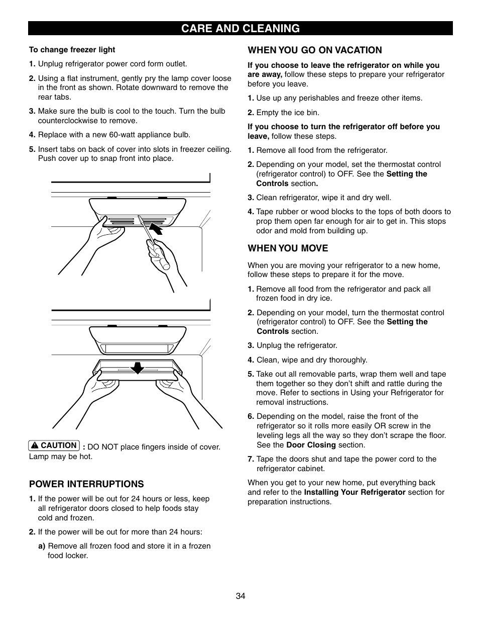 Care and cleaning | LG LFX25960ST User Manual | Page 34 / 44