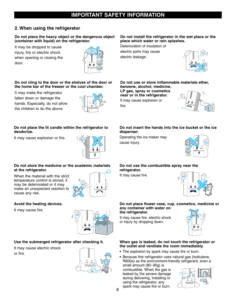 Important safety information | LG LFX25960ST User Manual | Page 8 / 44