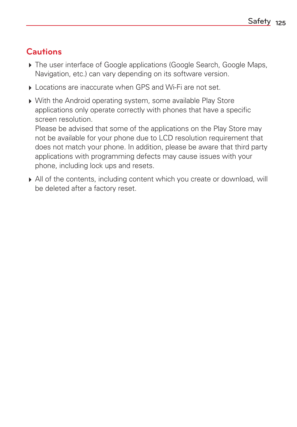 Cautions | LG LGVS450PP User Manual | Page 127 / 133