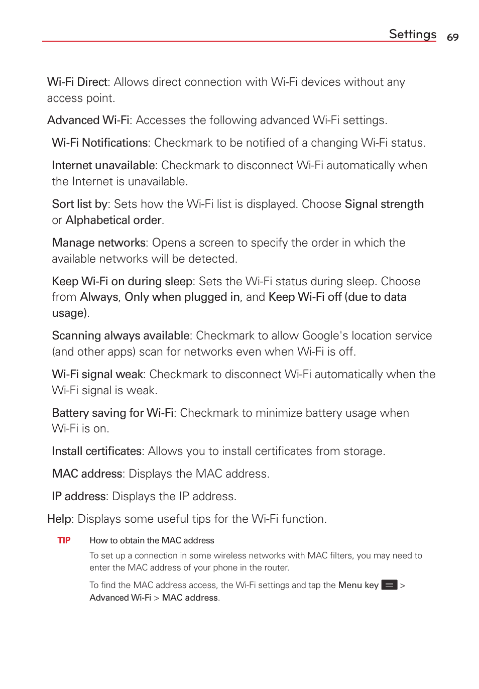 Settings | LG LGVS450PP User Manual | Page 71 / 133