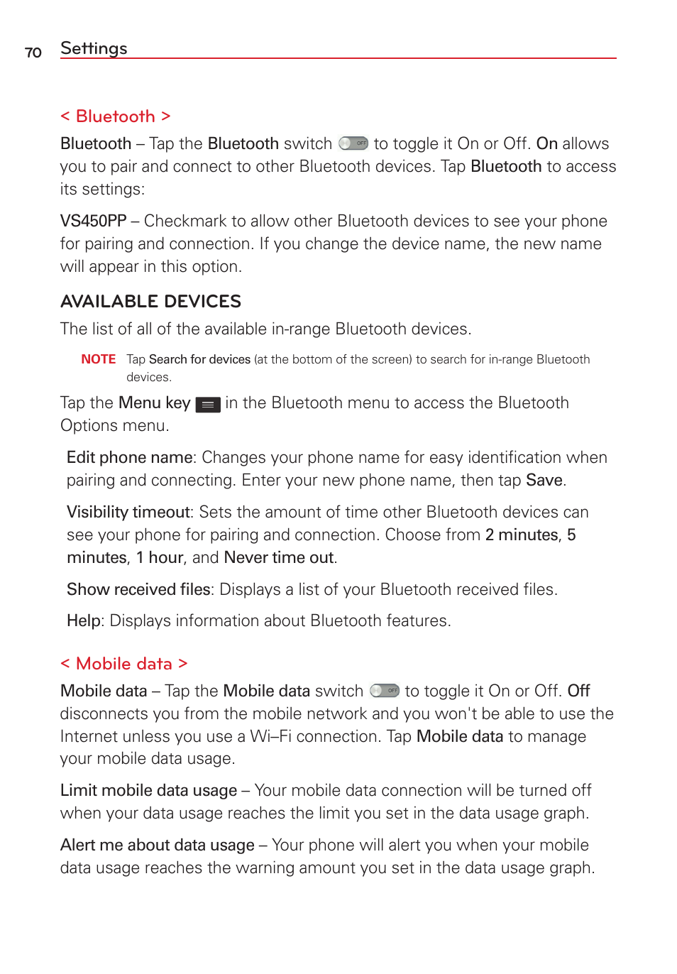 LG LGVS450PP User Manual | Page 72 / 133