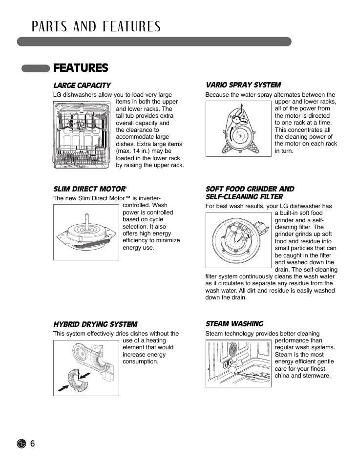 Features | LG LDF7932BB User Manual | Page 6 / 72
