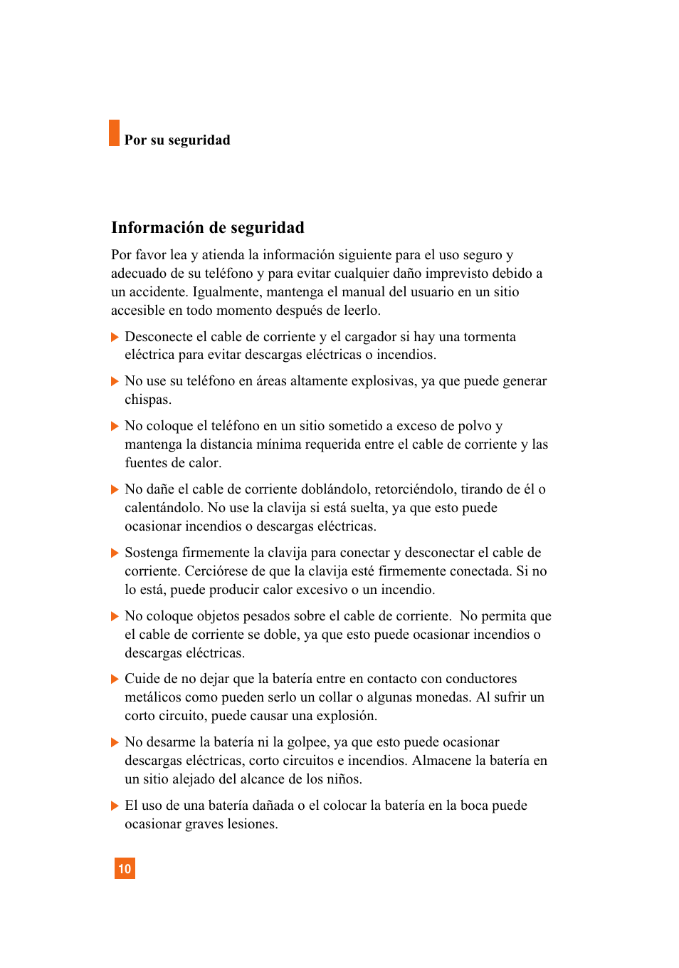 Información de seguridad | LG A7110 User Manual | Page 138 / 262