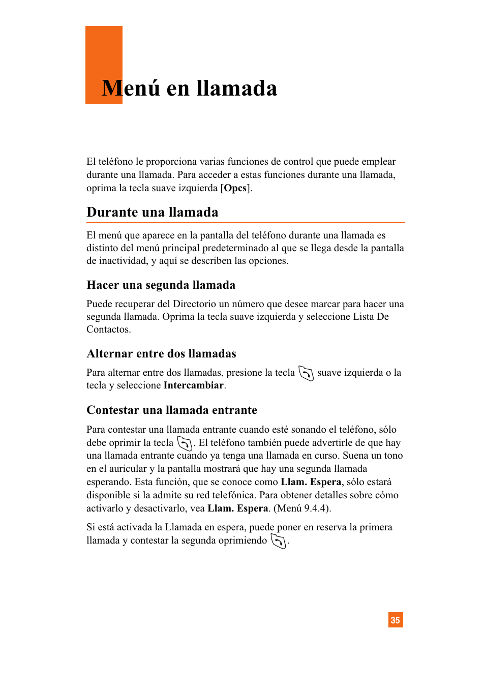 Menú en llamada, Durante una llamada | LG A7110 User Manual | Page 163 / 262