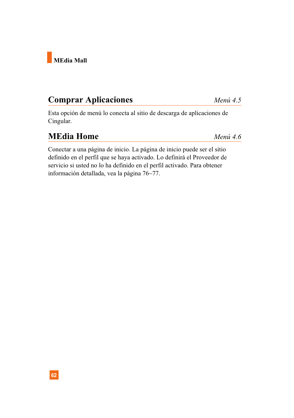 Comprar aplicaciones, Media home | LG A7110 User Manual | Page 190 / 262
